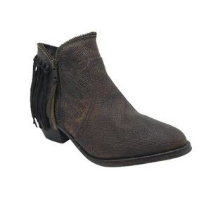 Circle G by Corral Ankle Boots Womens 7.5 Brown Leather Fringe Western Cowgirl
